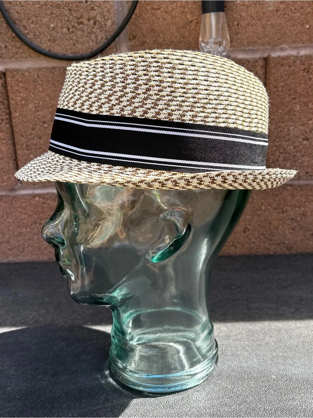Goorin Bros Fedora Straw Hat Cap Beige Gold White Tan Brown Men's Medium - Picture 3 of 7